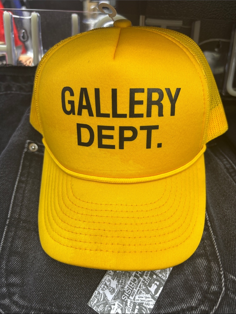 Gallery Dept Yellow Trucker Hat with Black Logo
